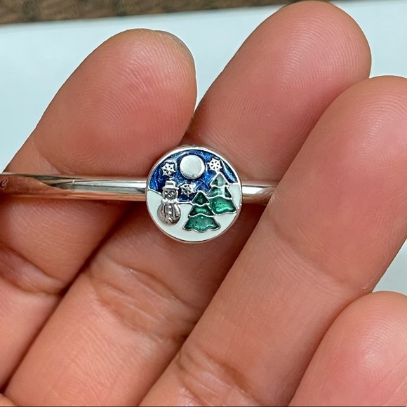 NWOT Pandora Fireworks Bangle Bracelet w/ 3 Christmas Charms EUC - Picture 8 of 17